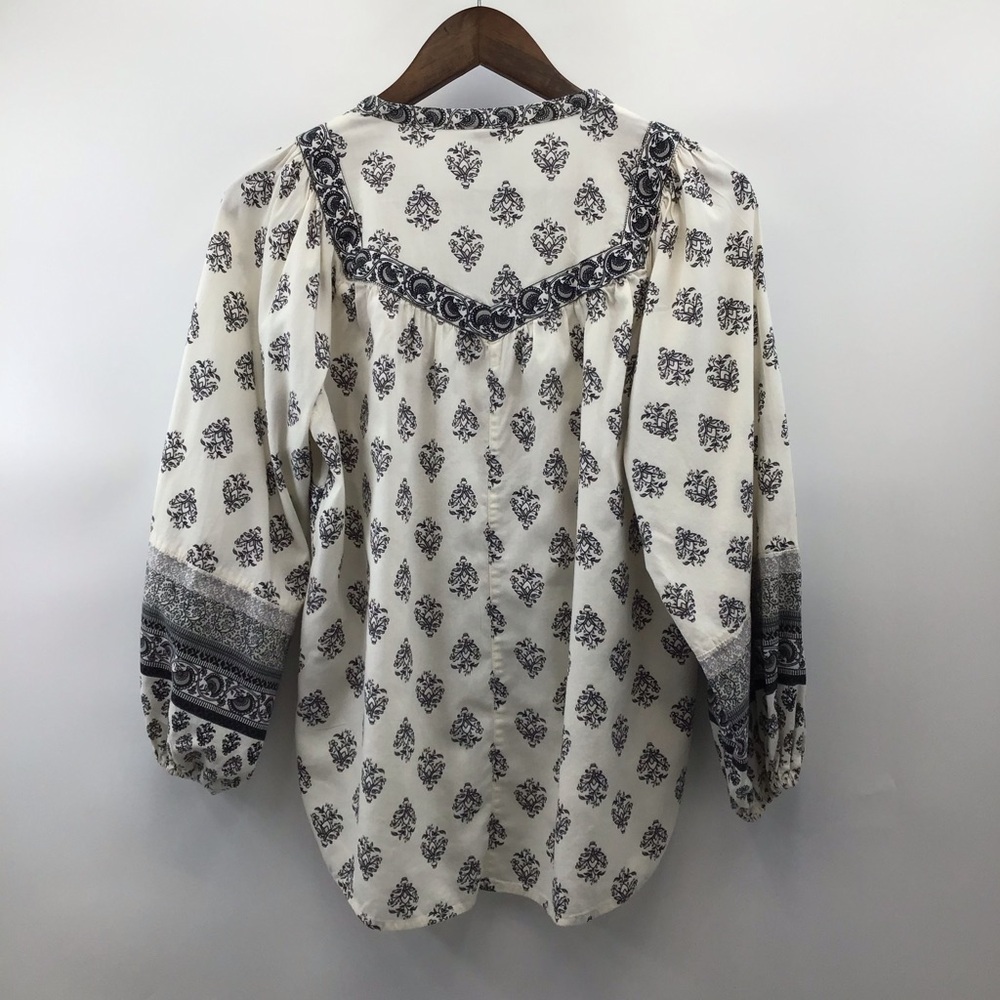 Women's Black and Cream Boho Top - Picture 3 of 8